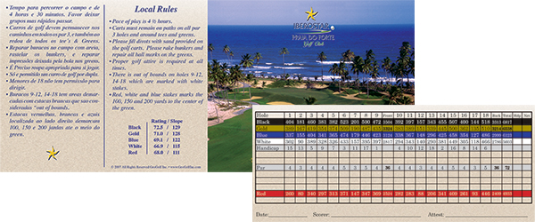 Scorecard yardage example